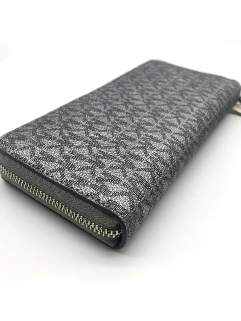 Michael Kors Dark Silver Monogram Jet Set Wristlet